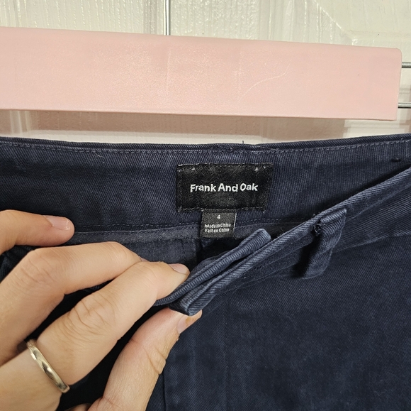 Frank And Oak Josephine Wide Leg Crop in Navy - Picture 3 of 8